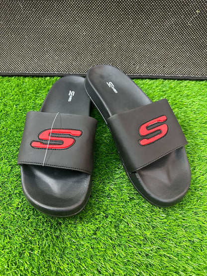 SKECHERS -SOFT COMFORT MEDICATED SLIPPERS-FULL BLACK S