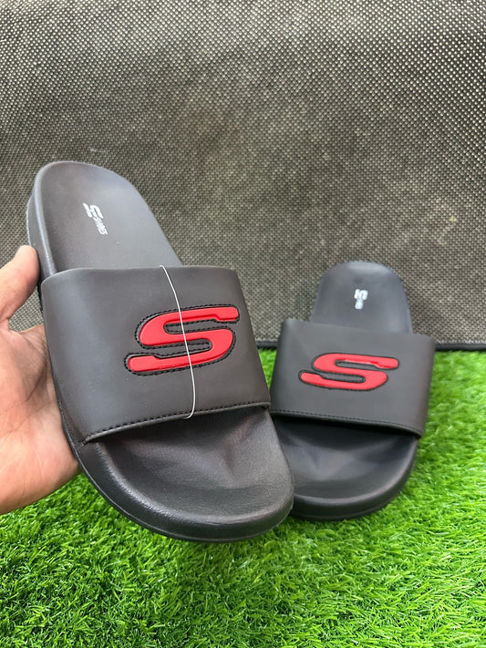 SKECHERS -SOFT COMFORT MEDICATED SLIPPERS-FULL BLACK S