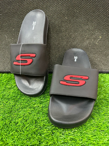 SKECHERS -SOFT COMFORT MEDICATED SLIPPERS-FULL BLACK S